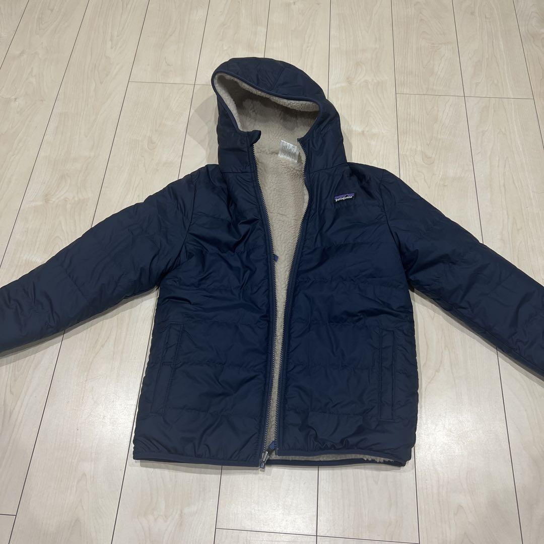 patagonia フリースジャケット グレー/ネイビー　リバーシブル