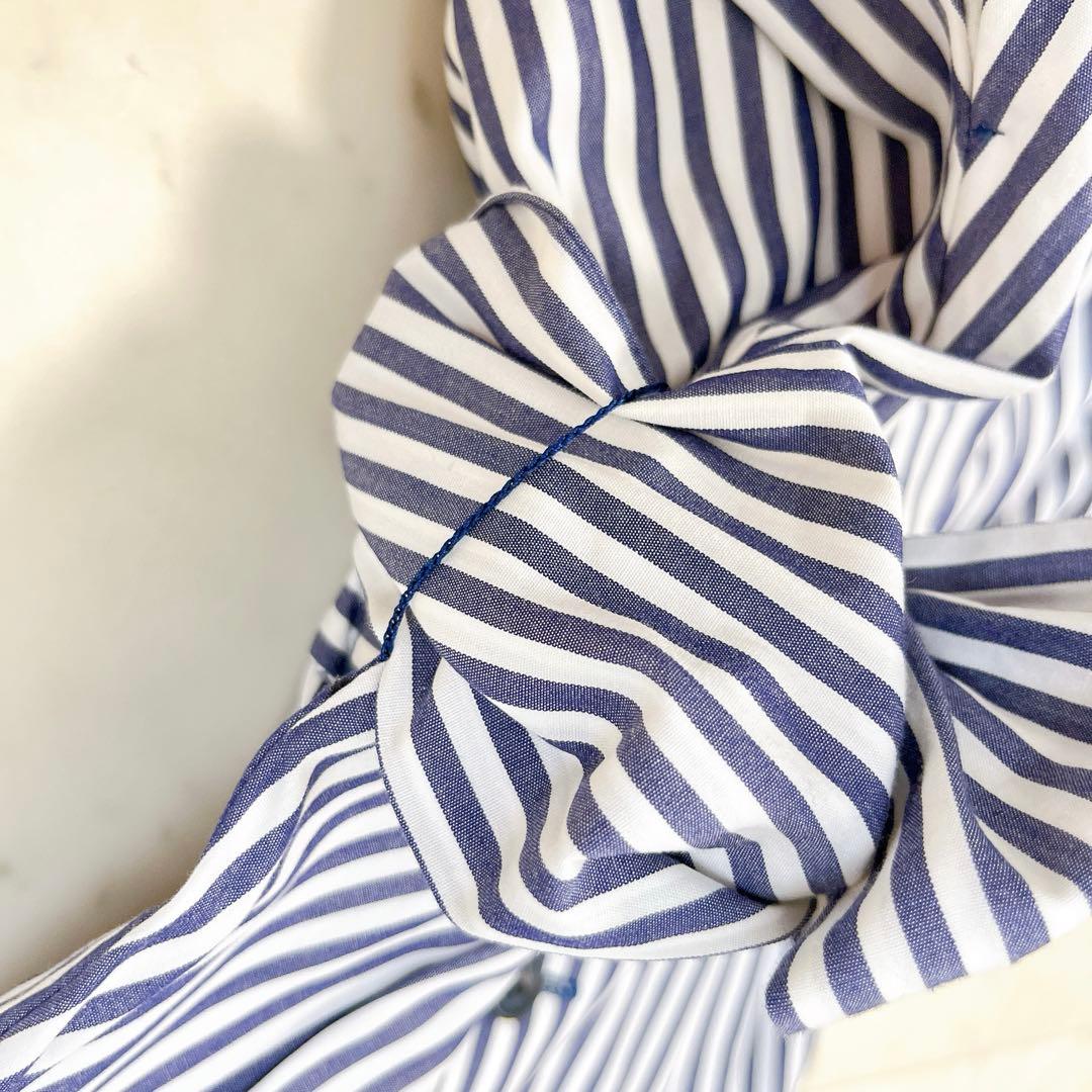 カーディガン付✨ストロベリーフィールズ ノースリーブシャツワンピース ストライプ