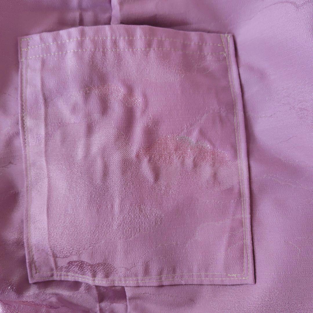 着物リメイクもんぺ【紫】 正絹 ハンドメイド ワイドパンツ 色無地