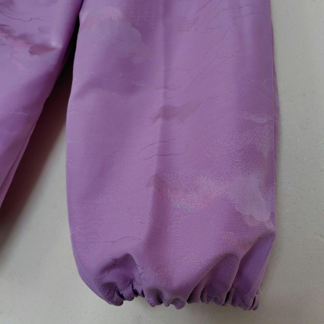 着物リメイクもんぺ【紫】 正絹 ハンドメイド ワイドパンツ 色無地