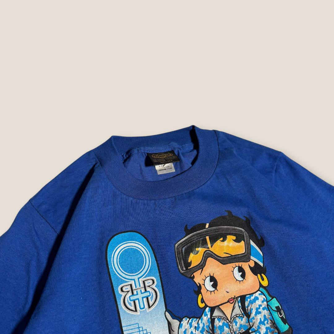【限定セール！】 ピチT】90s USA製 メルカリ - 青 Tシャツ 両面プリント BOOP BETTY トップス