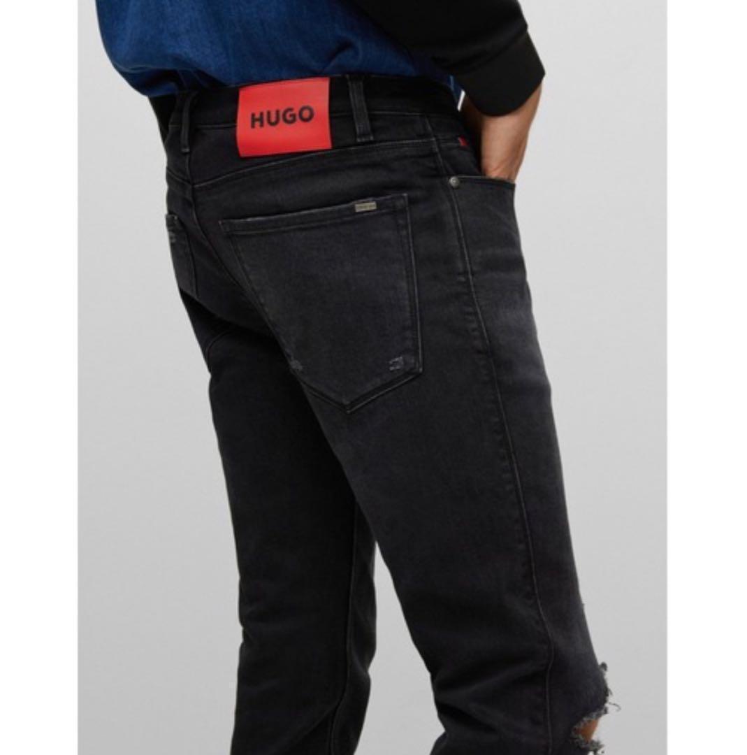 新品【HUGO】ヒューゴ　スリムフィット ストレッチ パンツ　ブラックジーンズ
