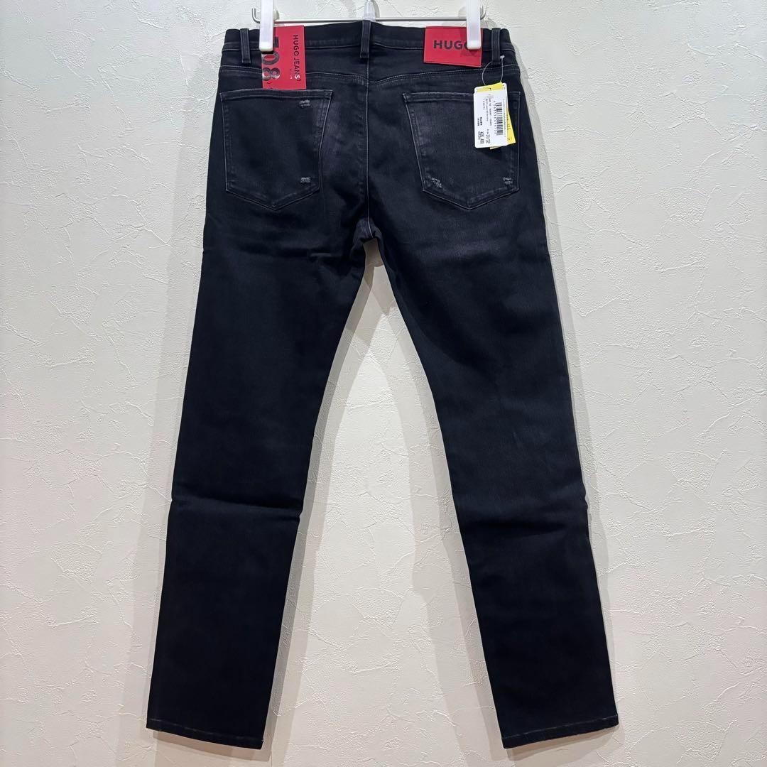 新品【HUGO】ヒューゴ　スリムフィット ストレッチ パンツ　ブラックジーンズ