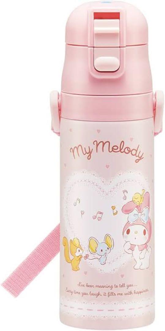 マイメロディロック付ワンプッシュダイレクトステンレスボトル470ml