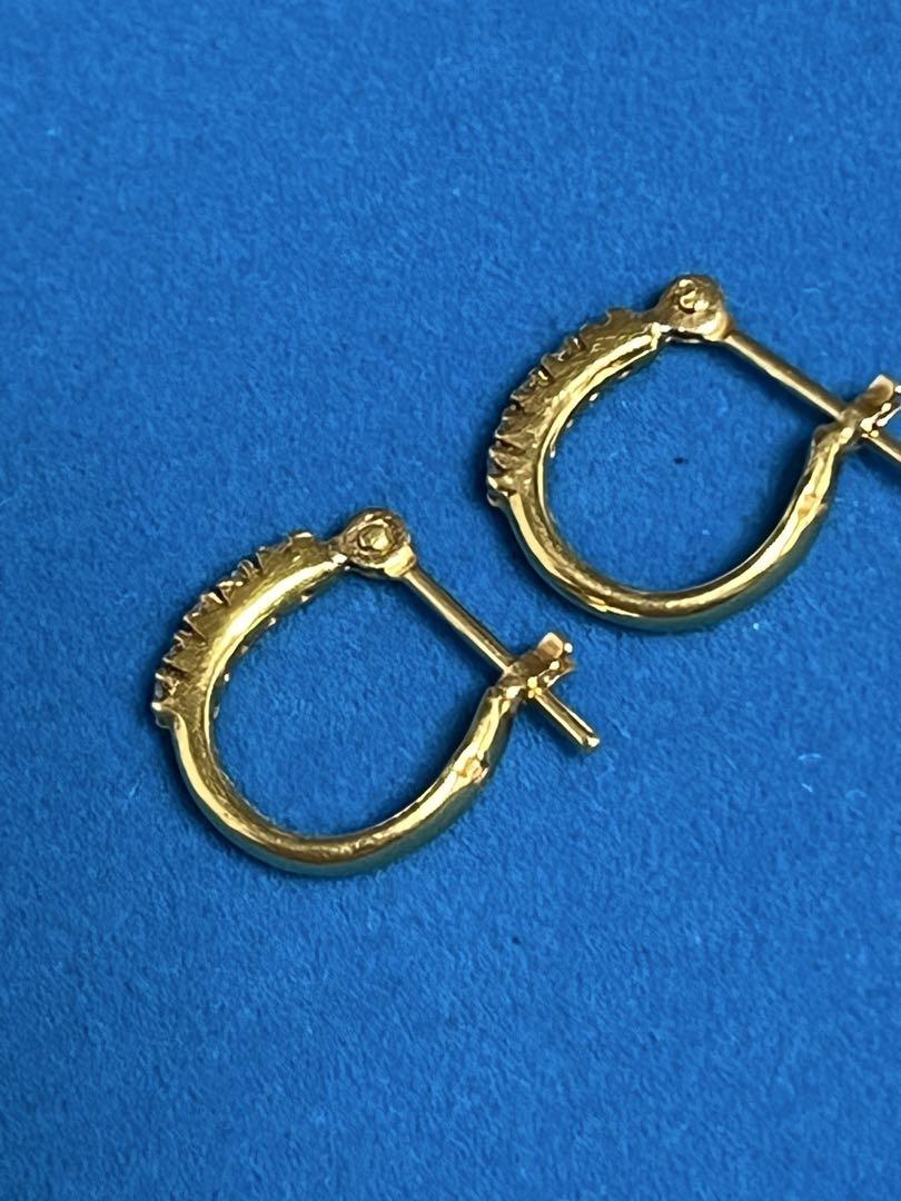 K18 ダイアモンドルーフピアス