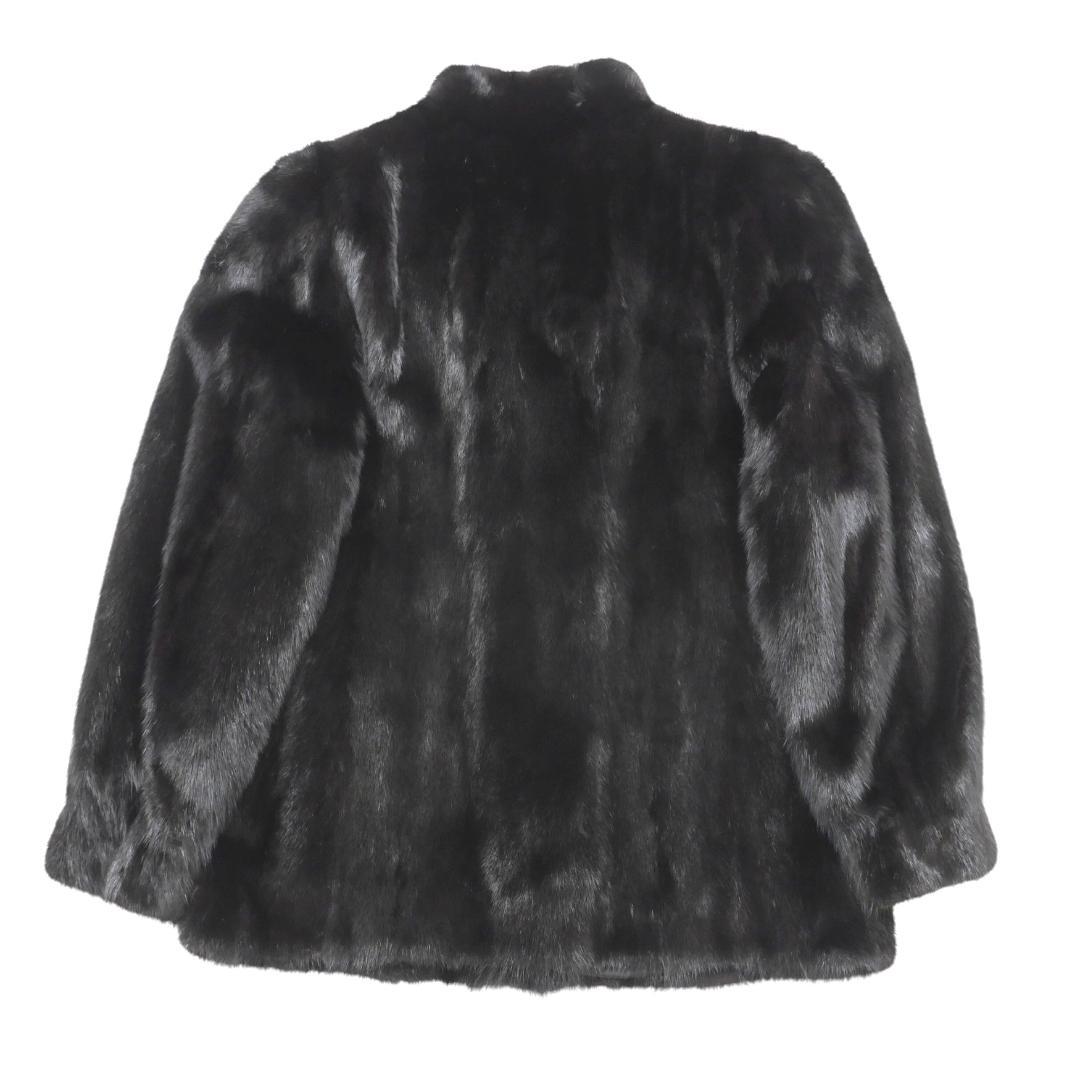 9.8千円からお値下げ◎ブラックミンク ファーコート ハーフ丈 サイズ11 毛皮