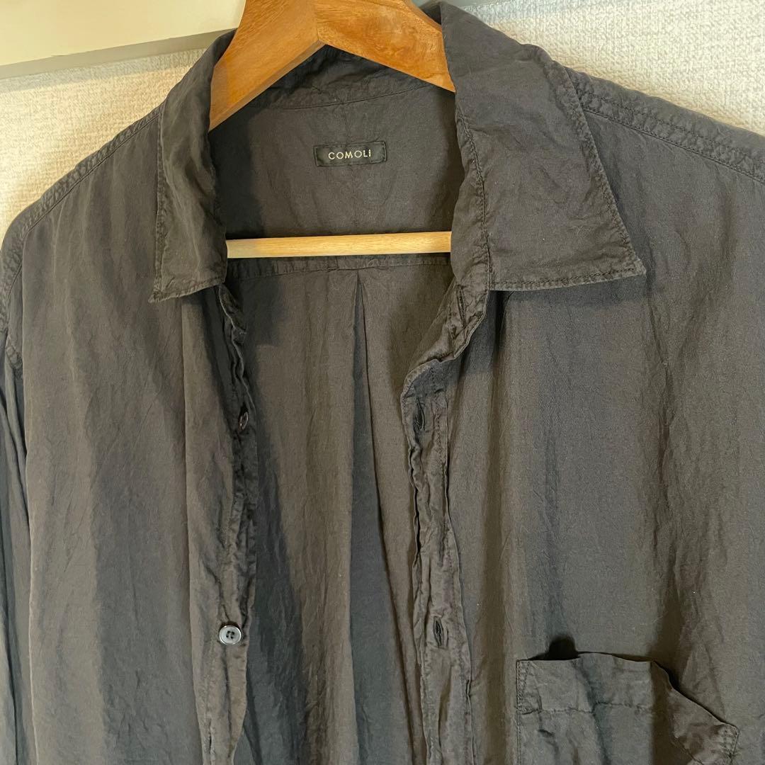 【美品】COMOLI 25SS シルク製品染シャツ size2