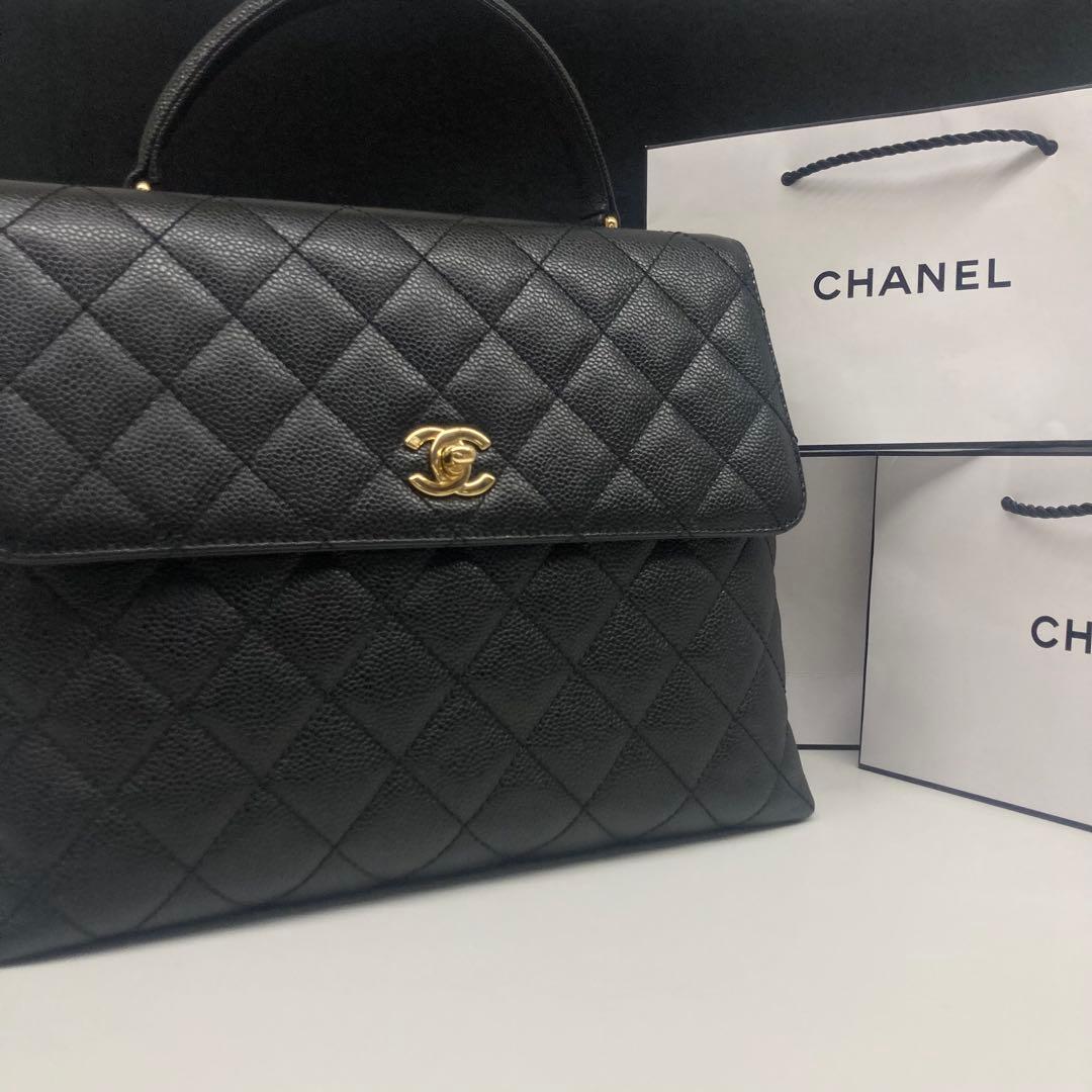 正規 シャネル キャビアスキン ハンドバッグ ココマーク フラップ ︎CHANEL