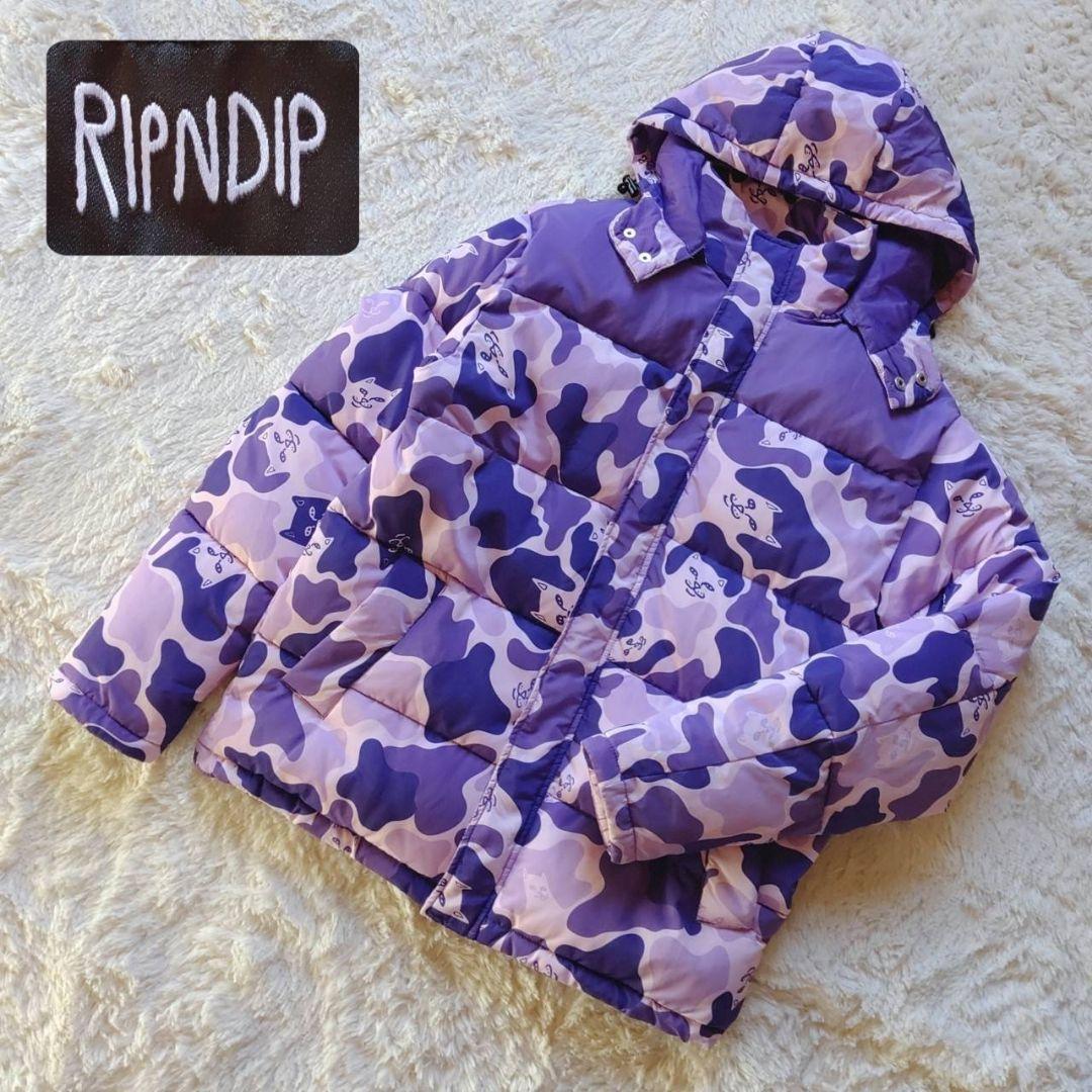 中西様専用【RIPNDIP】パープル系 迷彩柄 中綿ジャケット ダウンジャケット