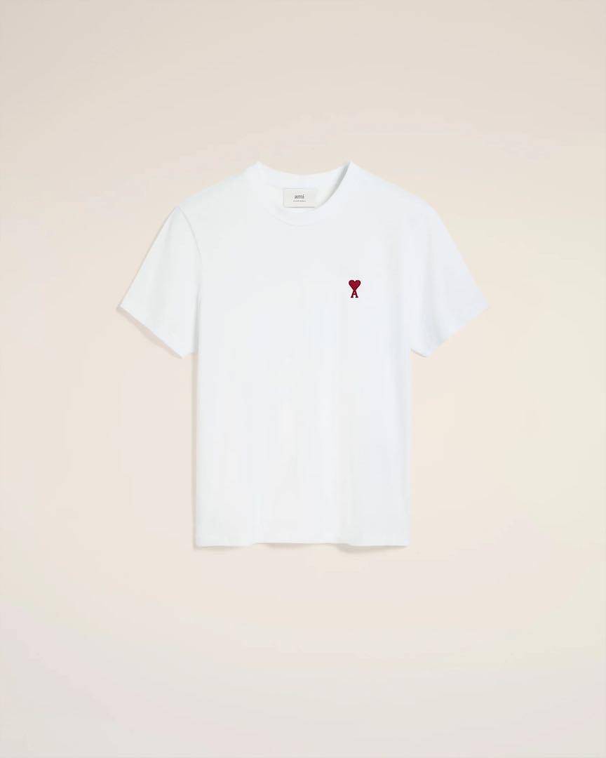 ami ハート刺繍 クルーネックTシャツ