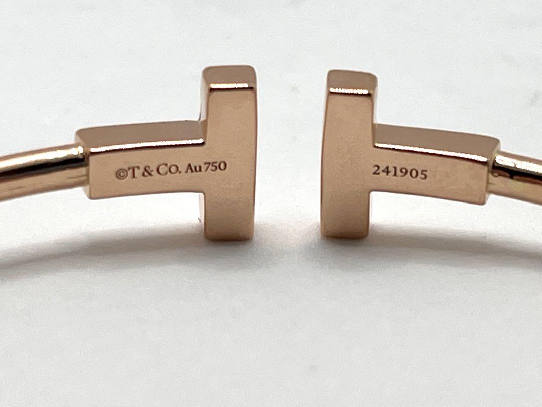 c528 美品 ティファニーTダイヤモンド ワイヤーブレスレット