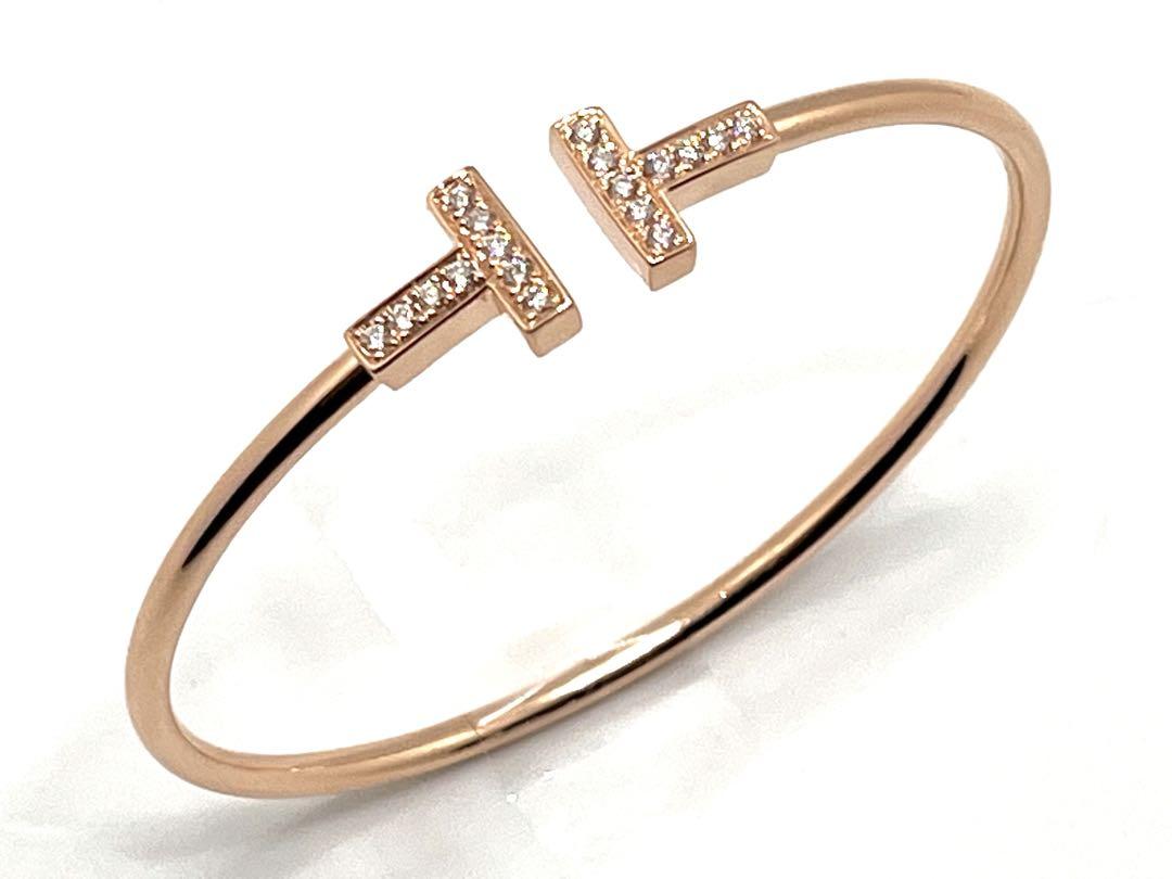 【NEW限定品】 c528 美品 ワイヤーブレスレット ティファニーTダイヤモンド アクセサリー