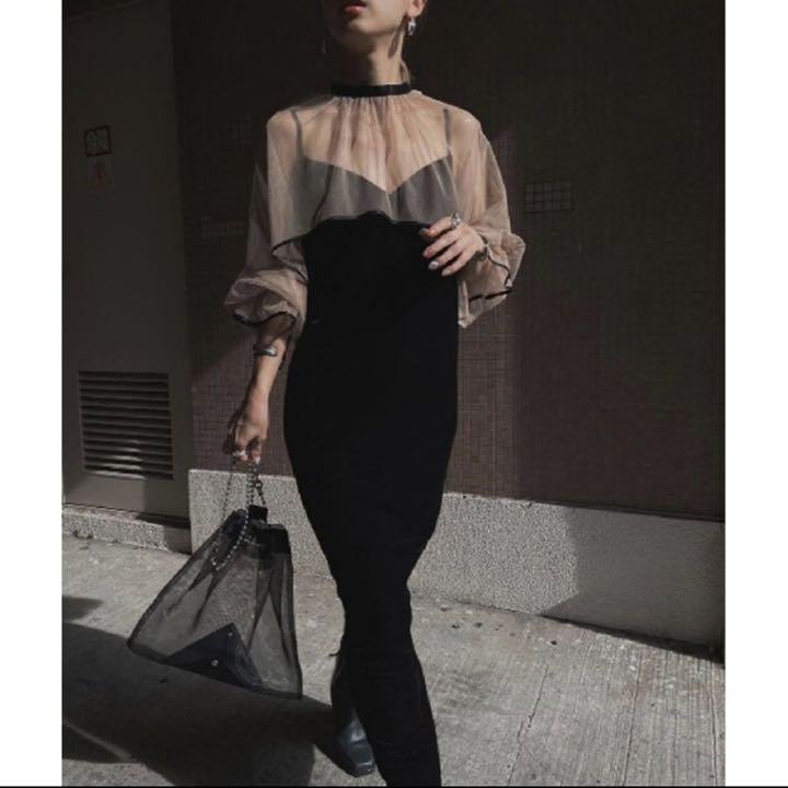 WAY TULLE VEIL DRESS ブラック WAY TULLE VEIL DRESS ブラック