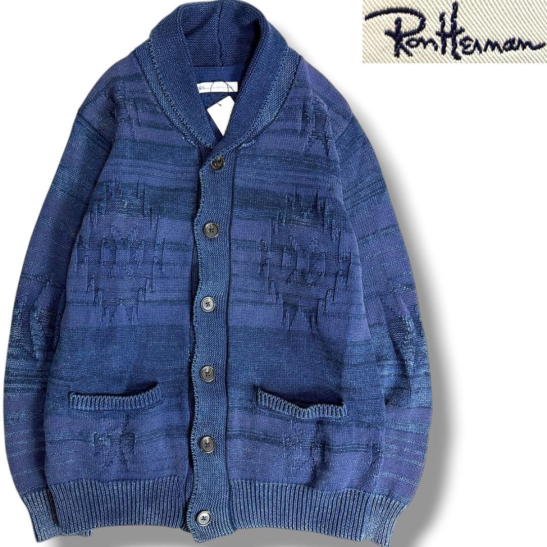 J7373 ロンハーマン ショール ネイティブ柄カーディガン インディゴLL Ron Herman