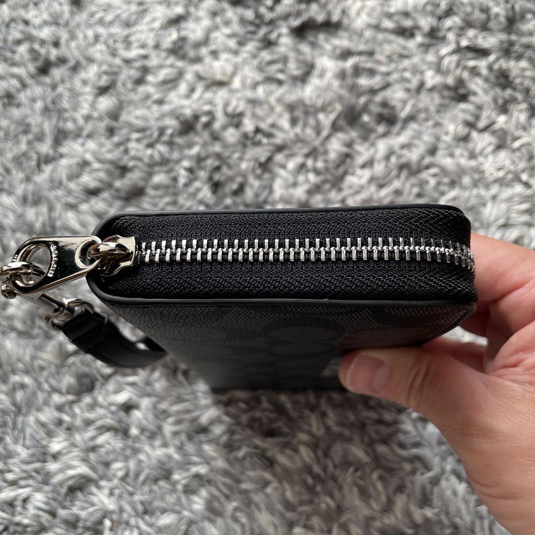 新品 未使用　coach コーチ　長財布　ロングジップ ブラック シグネチャー