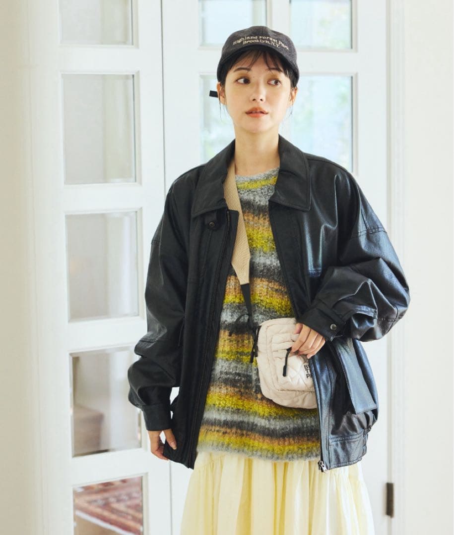 新品未使用タグ付FREAK’S STOREフェイクレザービッグシルエットブルゾン