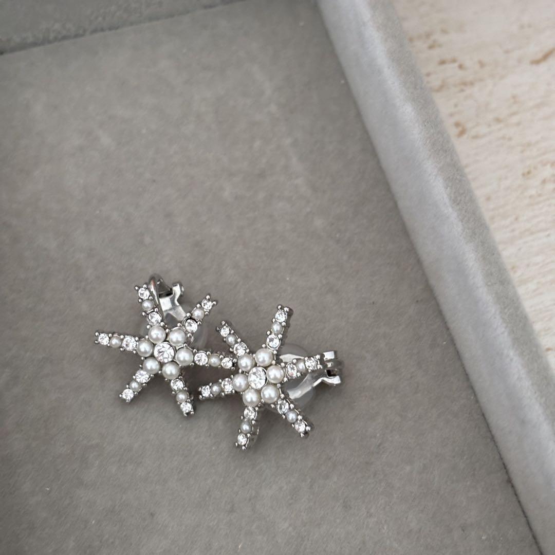 Snowflake Crystal Pearl Earrings