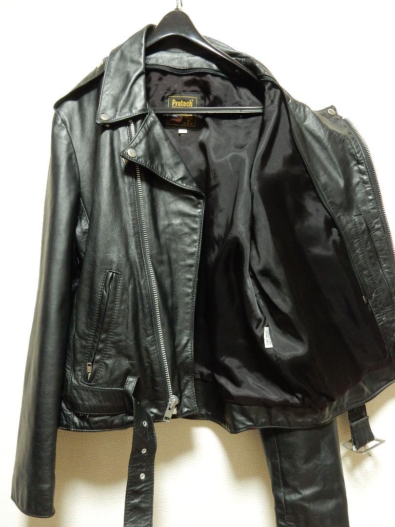ーライダー⊿ ビッグサイズ42 LEATHERダブルレザーライダース h6qwg-m36906108500 PROTECH ライナーの