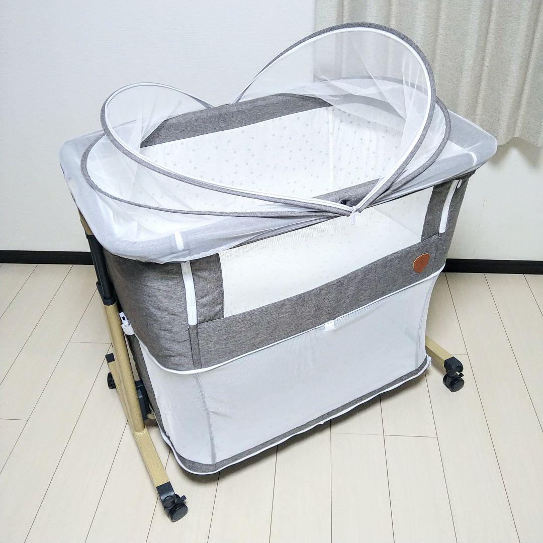 【早い者勝ち❣美品☆】HZDMJ 添い寝ベビーベッド　ぶらうん