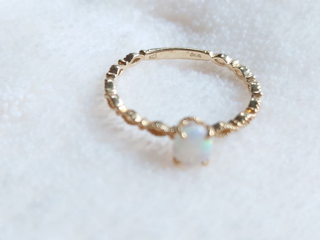 ✨特典付✨シエナロゼ　オパールリング　K10YG 9号