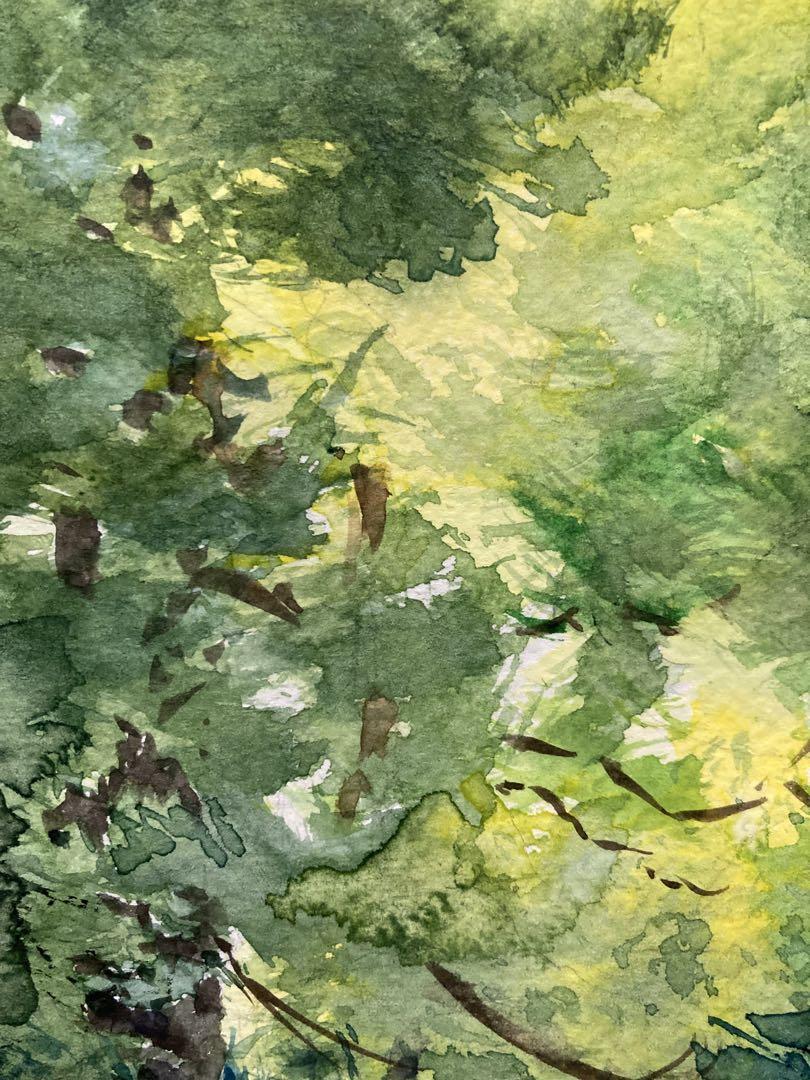 899＊緑の涼庭 水彩画 原画 公園 - メルカリ