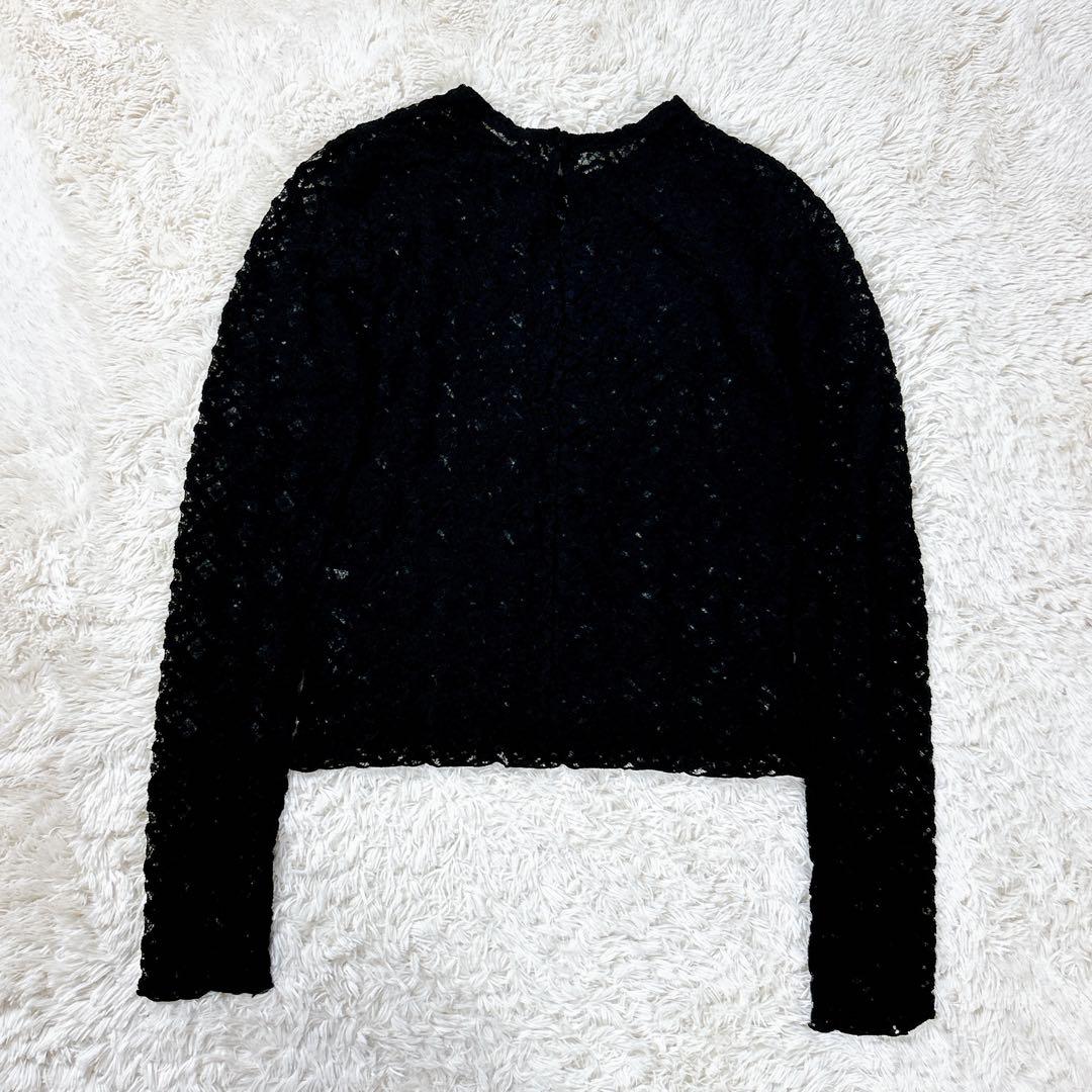 【未使用品】IENA ペイズリー　ストレッチレースプルオーバー　ブラック