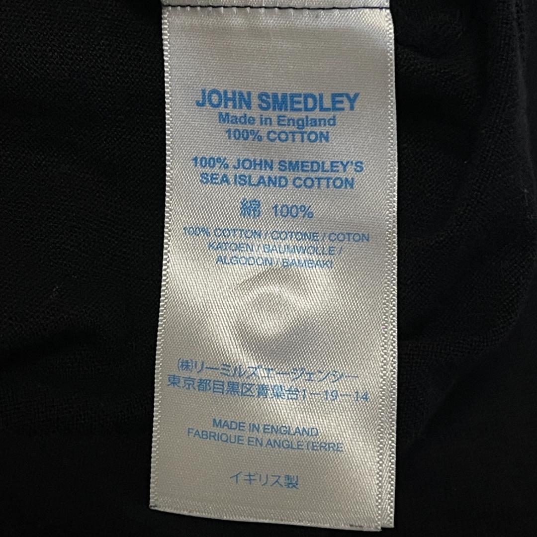 JOHN SMEDLEY ポロシャツ L シーアイランドコットン 半袖 ブラック