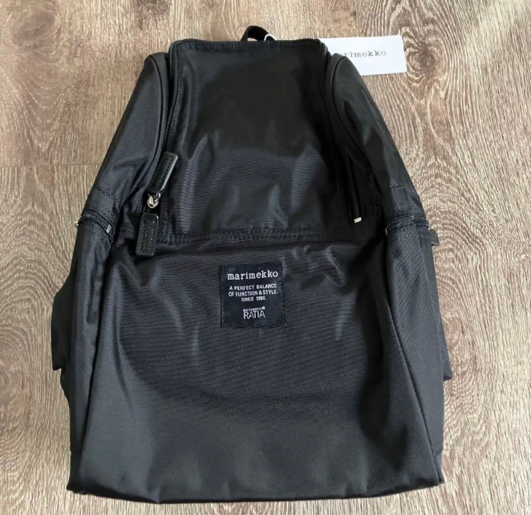 新品未使用 マリメッコ メトロリュック 黒 バッグ 熱い販売 マリメッコ