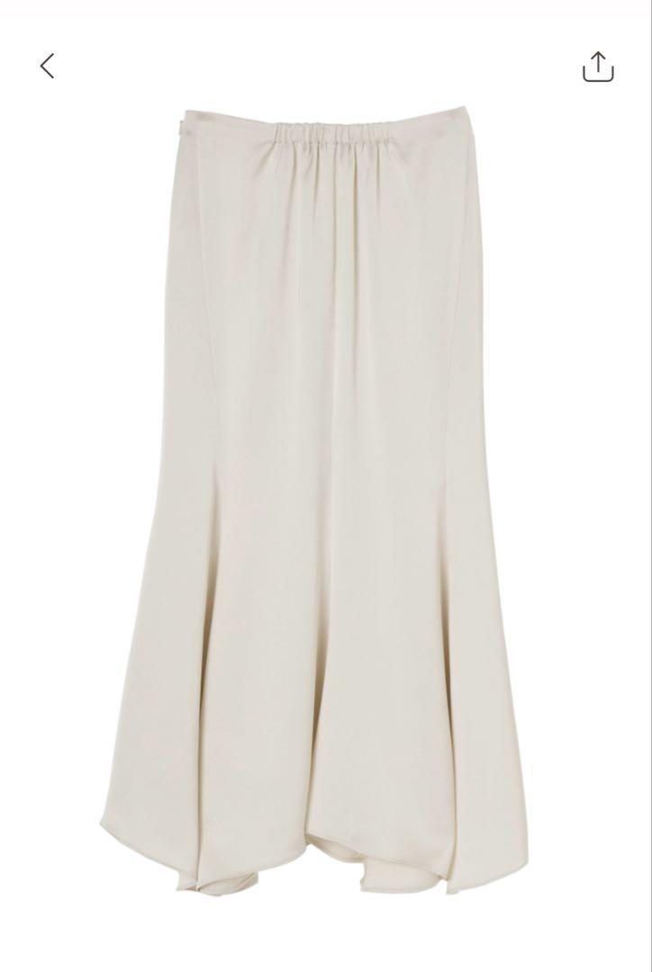 herlipto Asymmetry Hem Satin skirt