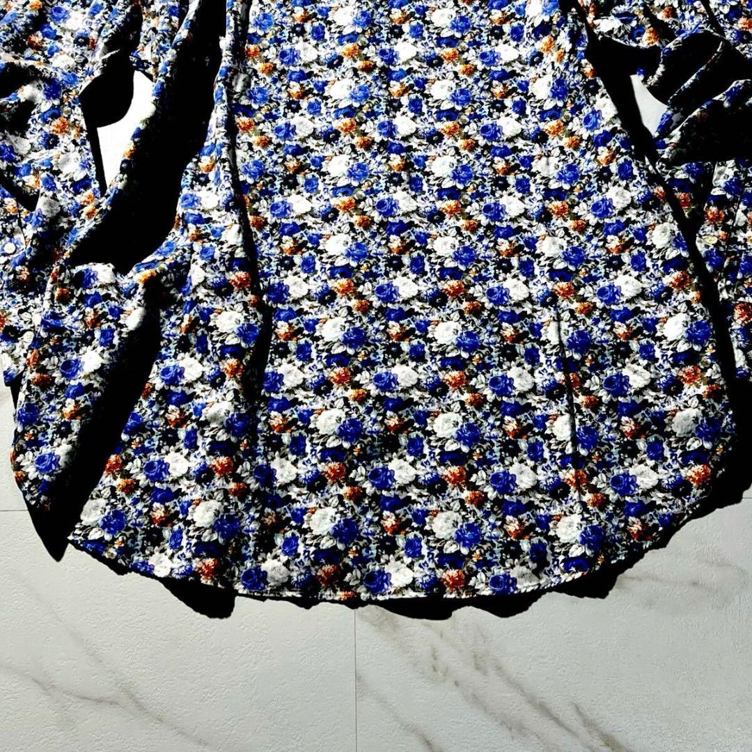 極美品 ETRO エトロ 最高級 ボタニカル 長袖シャツ 2XL ブルー系