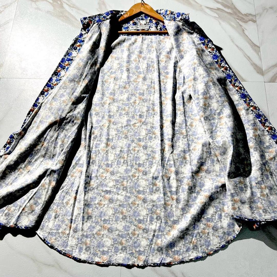 極美品 ETRO エトロ 最高級 ボタニカル 長袖シャツ 2XL ブルー系