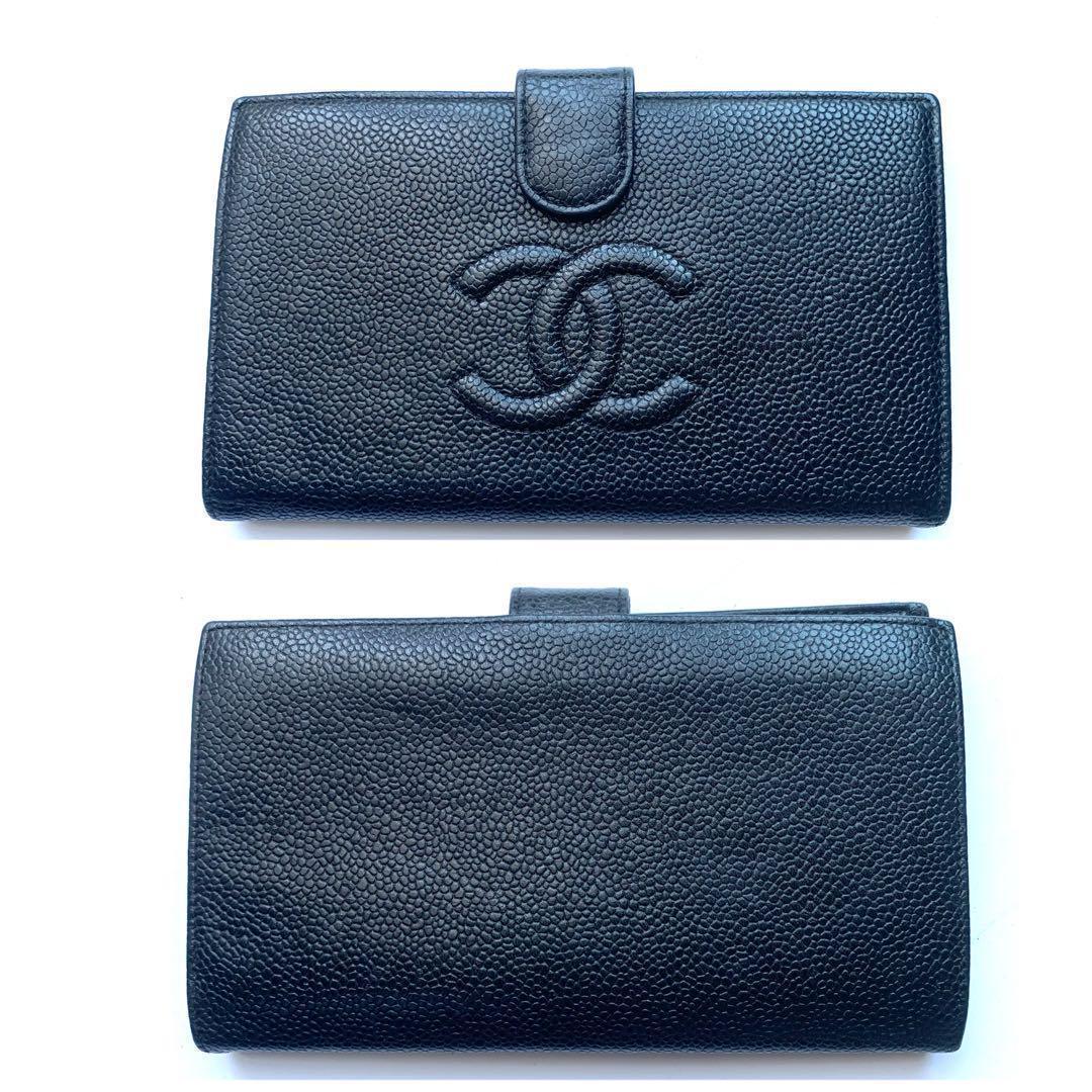 【極美品】CHANEL シャネル　キャビアスキン　財布　がま口　ココマーク　箱 awardsandwinners.com