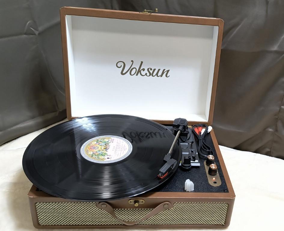 Voksun　スーツケース型　ポータブル　レコードプレーヤー　S350