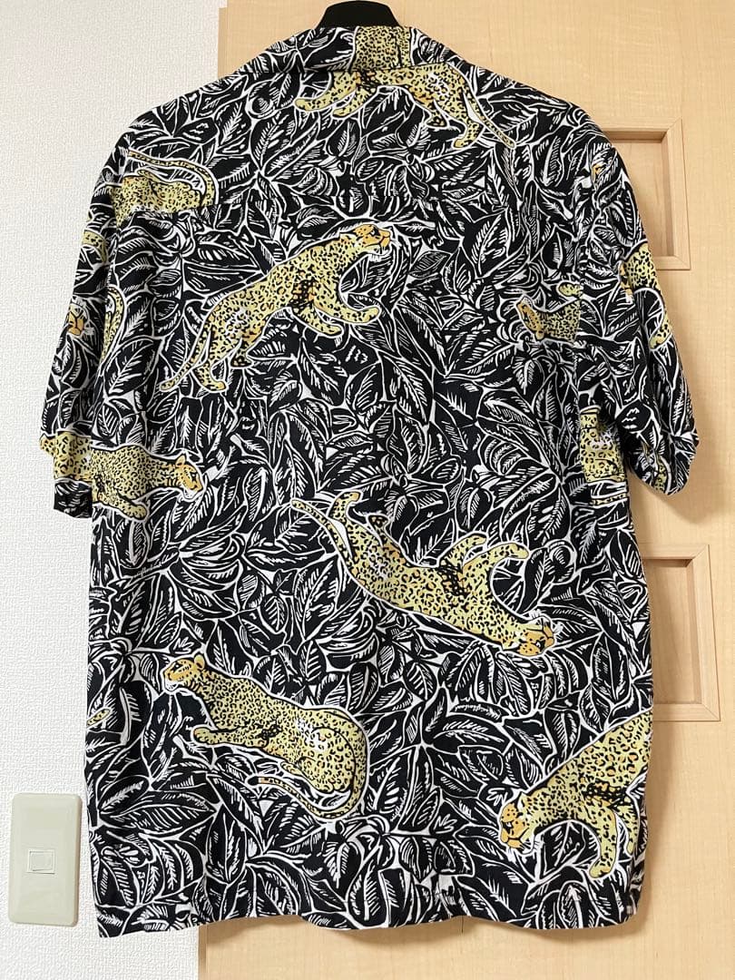 NEIGHBORHOOD アロハシャツ 豹柄 L 総柄 黒黄 NEIGHBORHOOD アロハシャツ 豹柄 L 総柄 黒黄