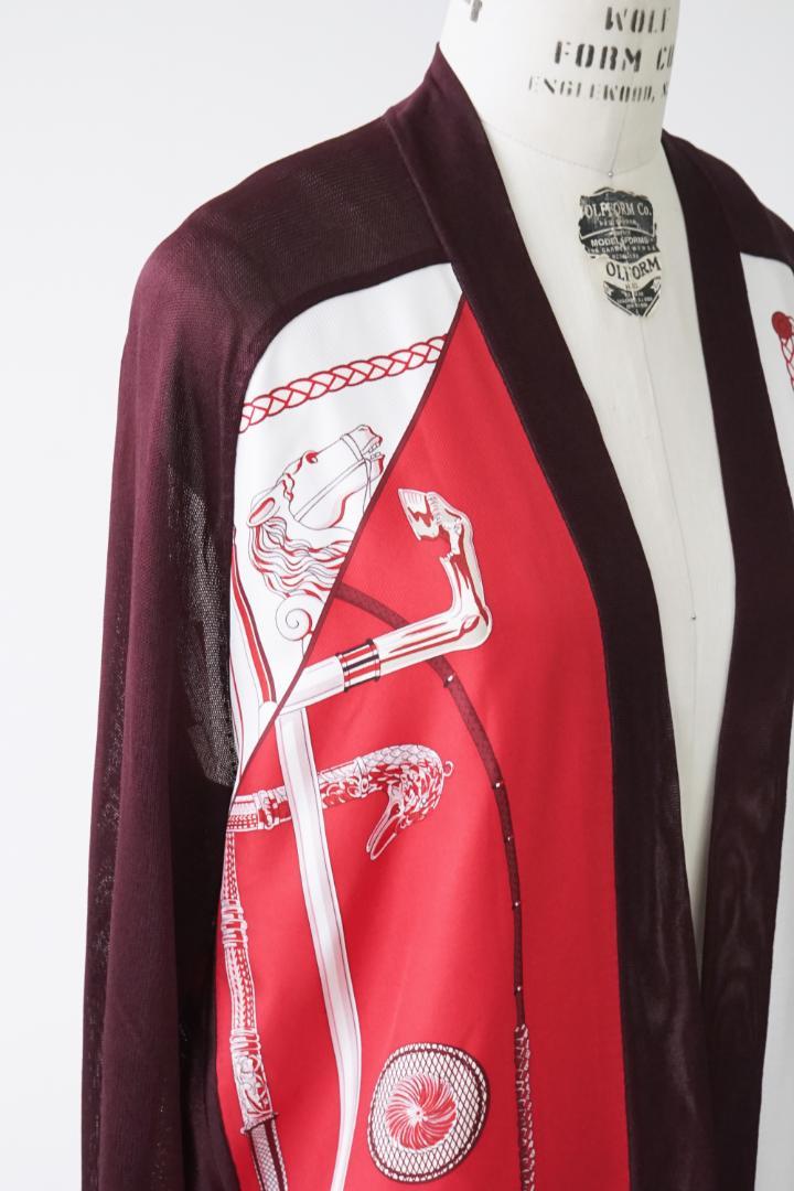 21AW HERMES エルメス シルク ニット ロング カーディガン