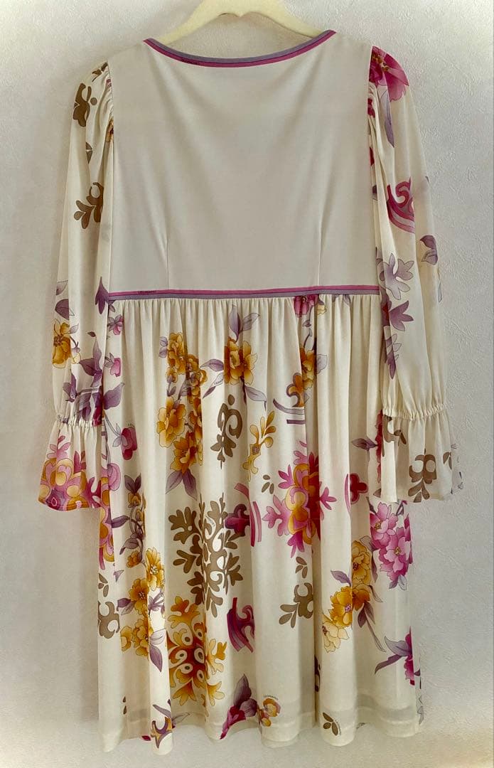 LEONARD FASHION フラワープリントワンピース vネック ドレス