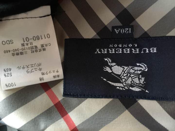 バーバリー 黒ブルゾン VNTxl-m36942249798 120A 大人気低価
