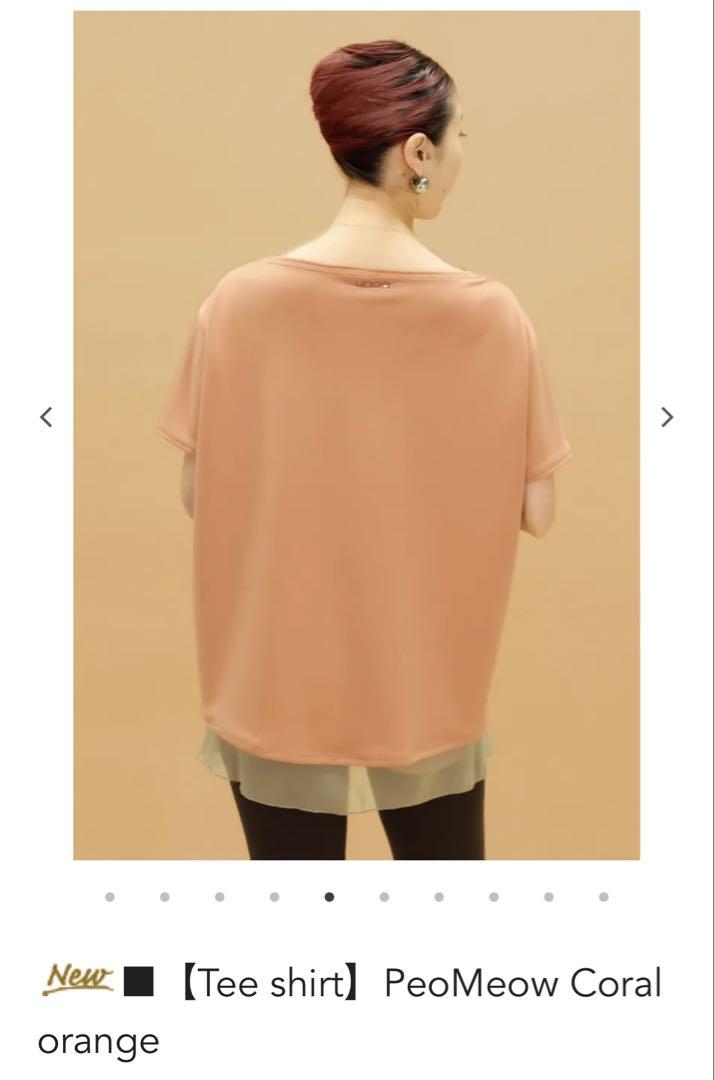 新品 unoa PeoMeow Coral orange ウノア Tシャツ
