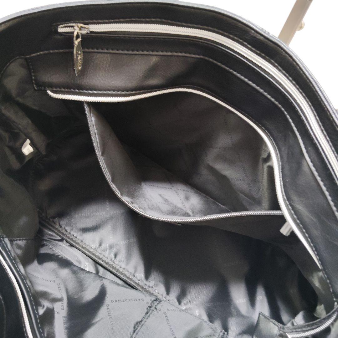 【美品】D.KELLY　トートバッグ　舟形　LEON掲載品　黒　通勤通学　A4
