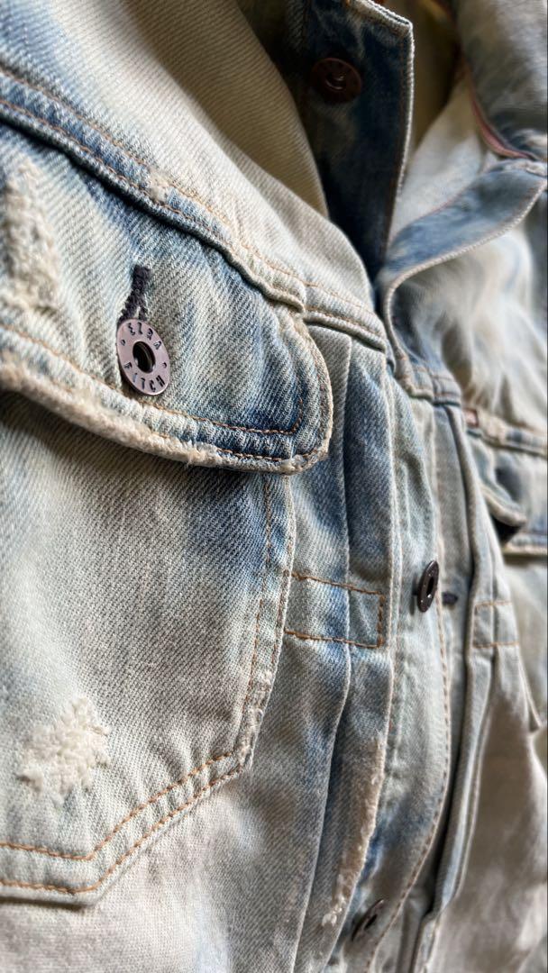 ☆EZRA FITCH BLEACH CRASH DENIM JACKET☆ - メルカリ