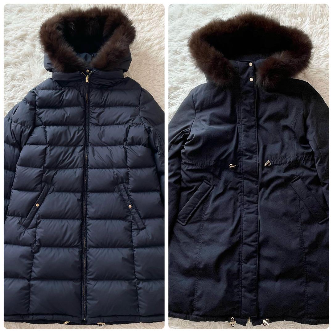 入荷なう 美品 エニィスィス ダウン フォックスファー 4wayリバーシブル ジャケット・アウター