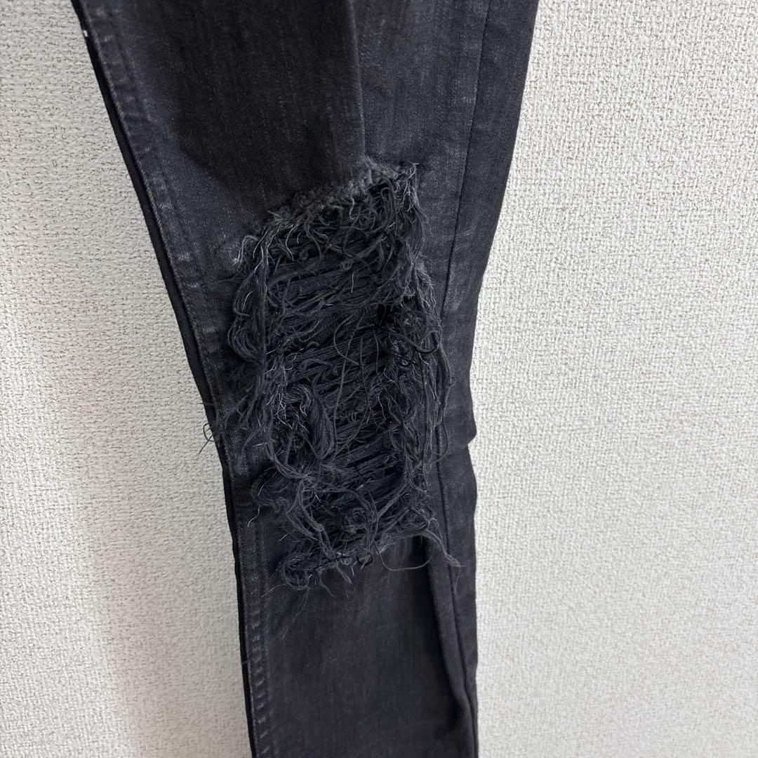 ファガッセン　ダメージ　ブラックデニム