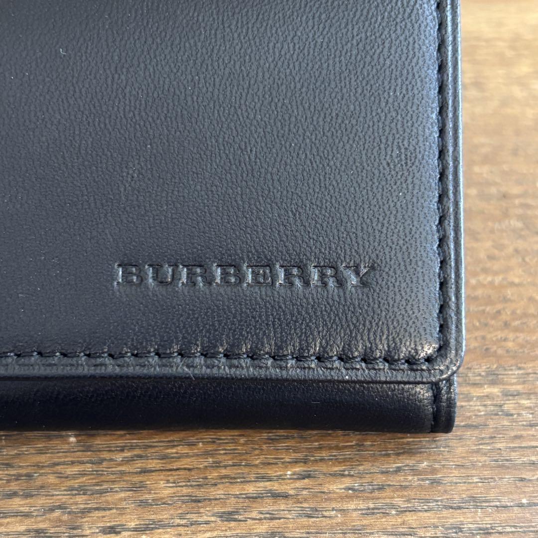 BURBERRY ブラック レザー キーケース - メルカリ