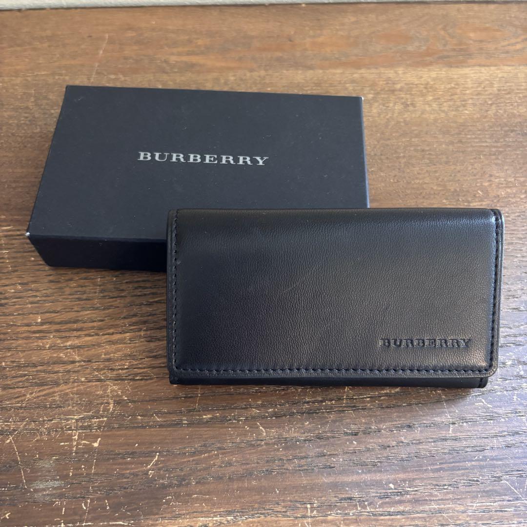 BURBERRY ブラックレザー キーケース BURBERRY ブラック レザー キーケース - メルカリ