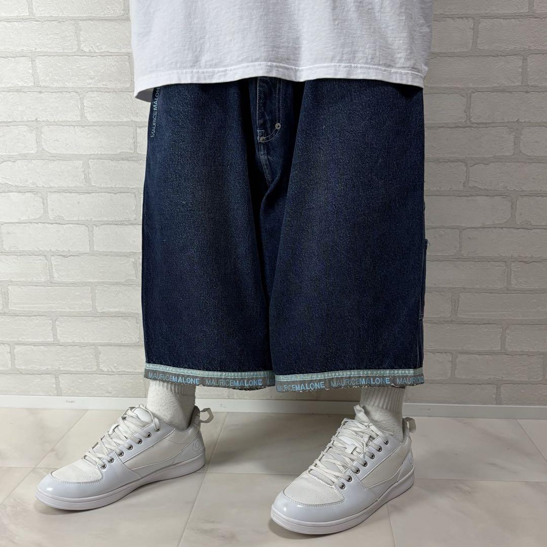 MOJEANS 極太 刺繍ロゴ オーバーサイズ デニムショーツ バギーパンツ MOJEANS 極太 刺繍ロゴ オーバーサイズ デニムショーツ バギー