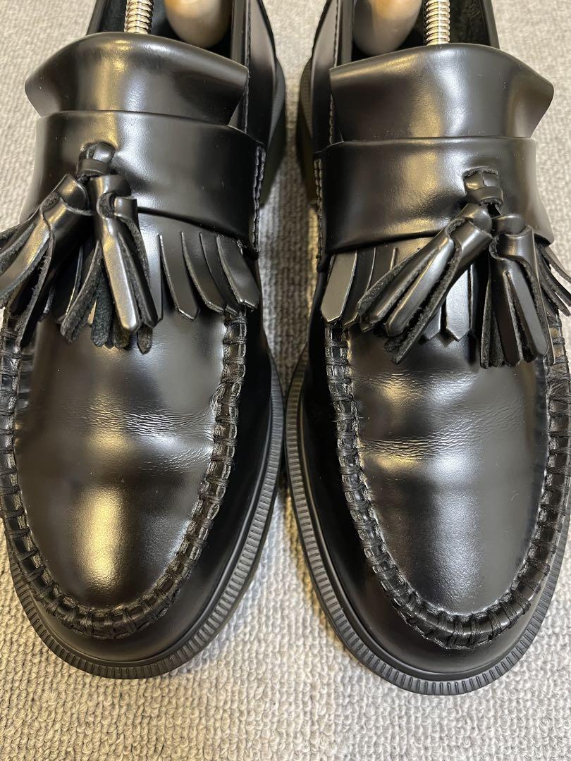 Dr. Martens 黒 レザー ローファー フリンジ 26