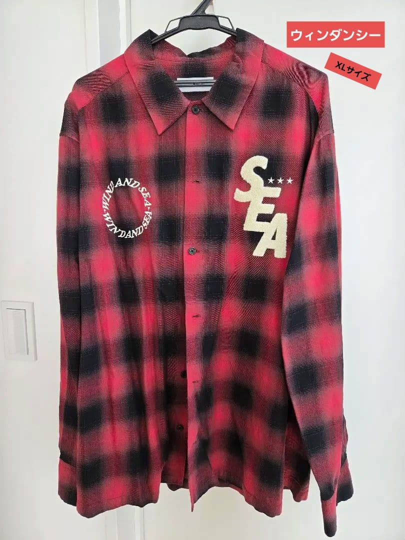 Windandsea 長袖シャツ レッド/ブラックチェック