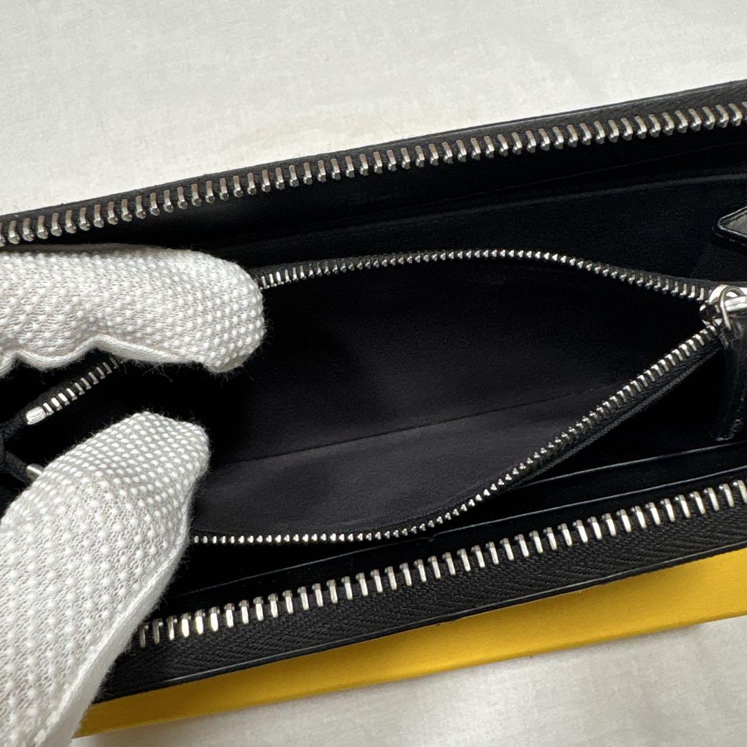 極美品 FENDI フェンディ ダイアゴナル ズッカ 長財布 レザー FF柄