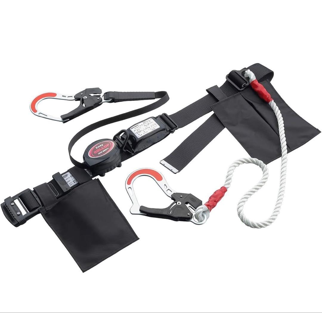 トーヨーセフティー]TOYO胴ベルト型巻取式ダブルランヤードNo.RU-211W