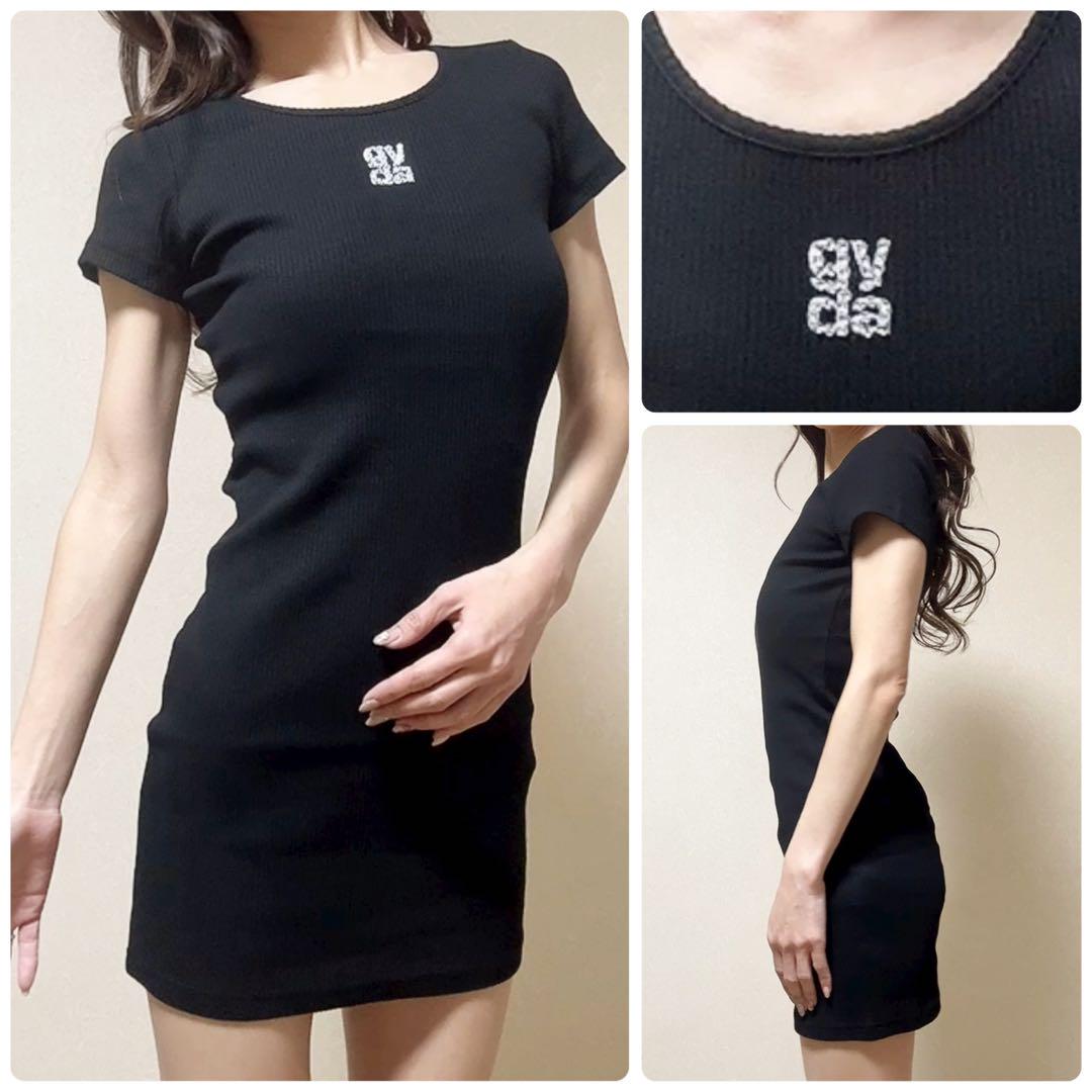 即日発送！Square gyda STONEテレコ ワンピース　ブラック